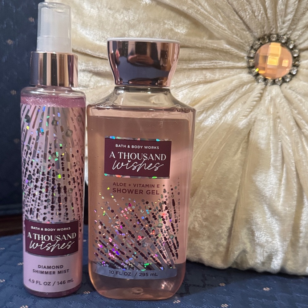 Bath & Body Works A Thousand Wishes Shimmer Mist and Shower Gel - Pink and Gold